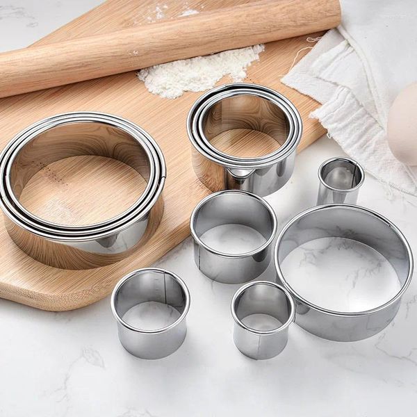 Moldes de cozimento 11 pçs/set em forma redonda ferramenta de corte de massa gadgets de cozinha cortador de bolinhos de aço inoxidável portátil molde diy