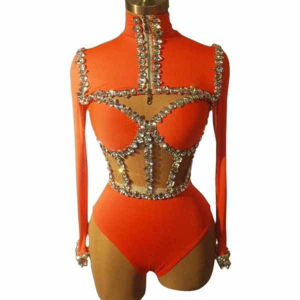 Sparkly Diamds Bodysuit für Frauen Sexy Performance Tanzkostüm Sänger Tänzer Bühnenkleidung Nachtclub Pole Dance Outfit 99Yb #