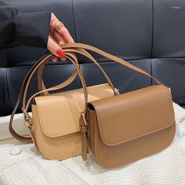 Sacos de noite Saco de Mensageiro Estilo Conciso Mulheres Senhora Bolsas Satchel Fivela Strape Único Ombro Hobo Mulher Feminina Samll Mochila Carteira