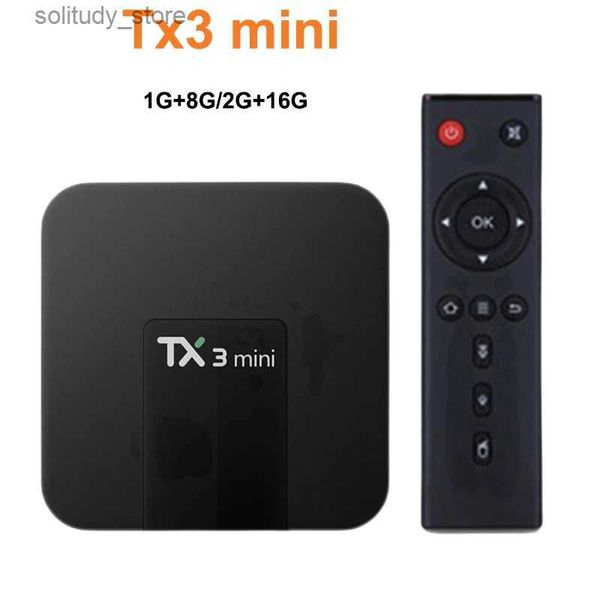 Мини-ТВ-приставка Tx3 Android 8.1 Amlogic S905W или Allwinner H313 1G 8G 2G 16G 4K H.265 2,4G 5G Двойная Wi-Fi телеприставка Медиаплеер Q240330