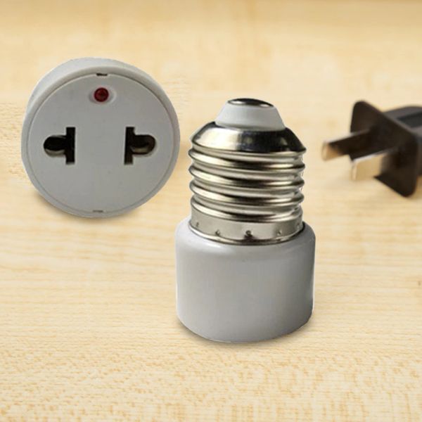 E26/E27 Società leggera per tagliare l'adattatore Flama Flame Porg Outlet Light Outlet Eu/US Fit per 2/3 Prong Convert per Garage del portico