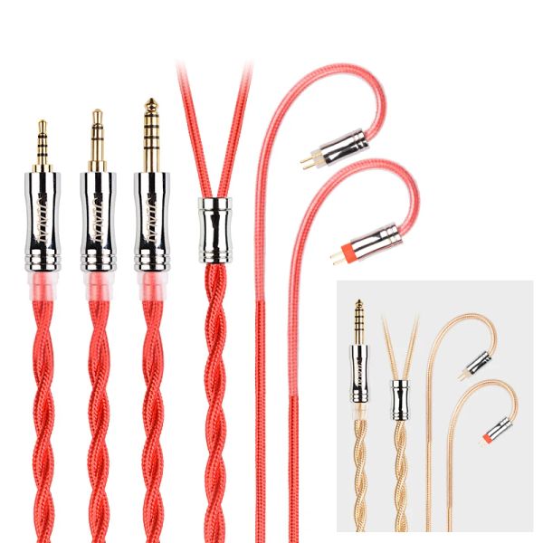 Acessórios nicehck jialai jldt3 Occ hifi iem fone de ouvido Fio de cabo de fone 3,5/2,5/4,4 mm mmcx/qdc/0,78mm 2pin para edx pro zsn cra zero