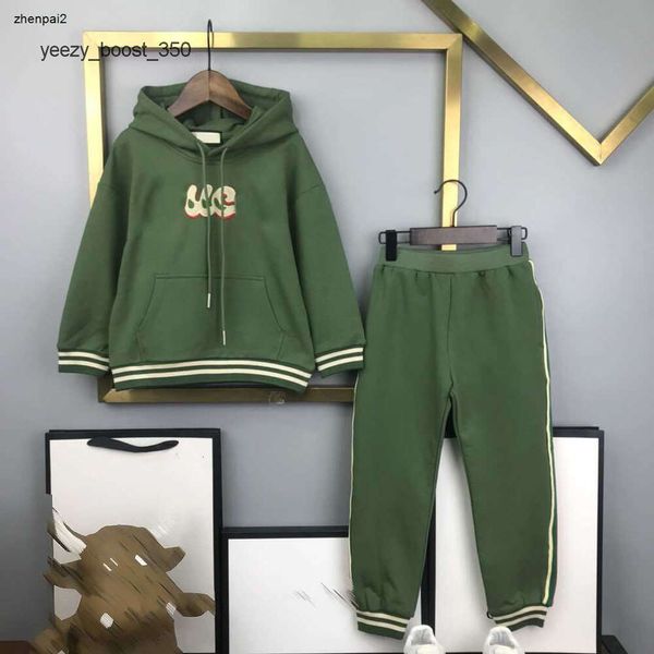 gglies tute per bambini di lusso Grande decorazione tasca addominale Set autunnale per ragazzo e ragazza Taglia 110-160 CM 2 pezzi Maglione e pantaloni con cappuccio e lacci Sep25