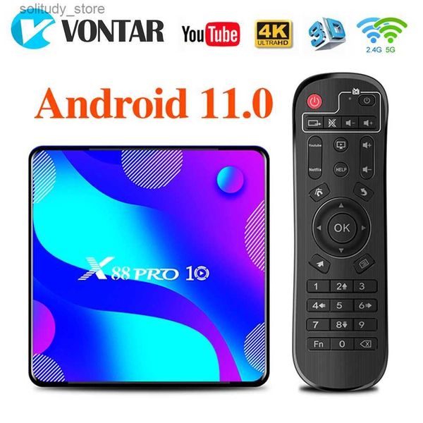 Set Üst Kutu Vontar X88 Pro Smart Tv Kutusu Android 11 4G 64GB 128GB TVBox Rockchip RK3318 BT YOUTUBE 4K Set-Top Box Media Player Q240330