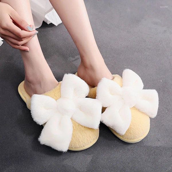 Hausschuhe Herbst und Winter 2024 koreanische Stil Mode weibliche Plüsch warme Slipper Indoor sanfte Baumwolle Frau rutschfeste Schuhe