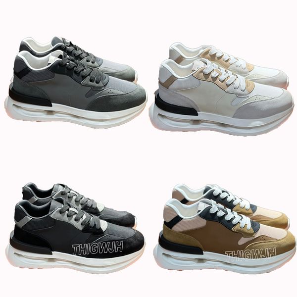 Marca designer de luxo Grammr sapatos esportivos casuais Departamento sem alças de couro de sola grossa sapatos masculinos01