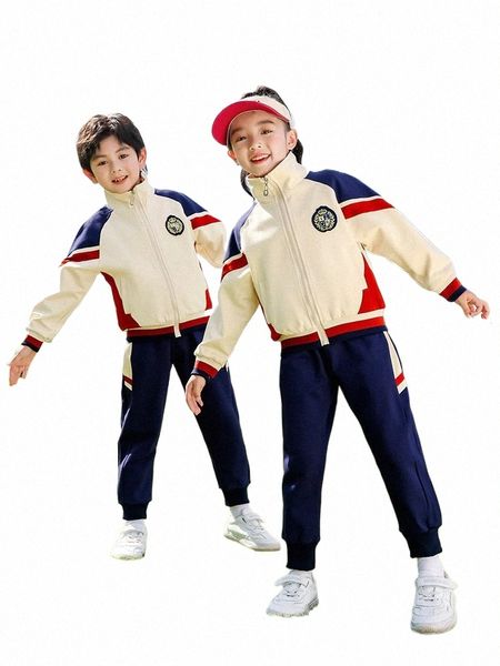 nuovo set sportivo in stile francese e uniforme scolastica per bambini, abbigliamento scolastico primaverile e autunnale, tuta sportiva per bambini dell'asilo.r8Zk#