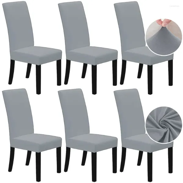 Чехлы на стулья, 1 шт., однотонный чехол для столовой, эластичное сиденье из спандекса, пылезащитная кухонная подушка для банкета, ресторана