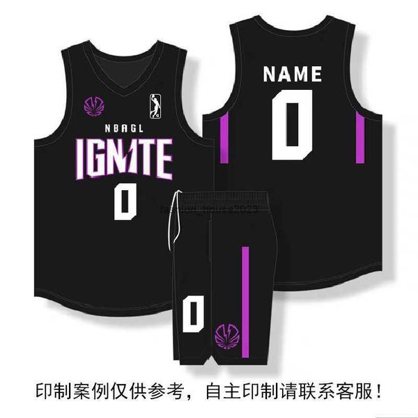 Conjunto de terno de basquete da G League, novo verão, estudante universitário, masculino e feminino, equipe de competição, treinamento, camisa de futebol americano, impressão