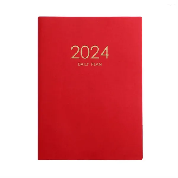 Cucchiai 2024 Calendario per notebook con piano rosso addensato Materiale scolastico giornaliero settimanale per ufficio