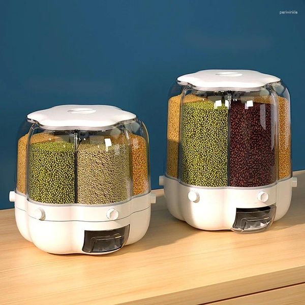 Bottiglie di stoccaggio Barattoli girevoli da 9 kg per cereali sfusi Botti di riso Contenitori domestici separati Contenitore da cucina sigillato a prova di insetti