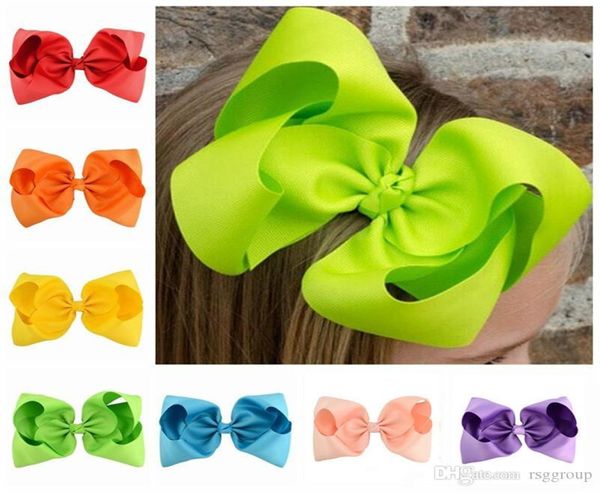 DHL Baby çocuklar 20 renk 8 inç şerit yay saç tokası klipler kızlar büyük katı bowknot barrette butik yaylar çocuklar saçlar erişim4029938