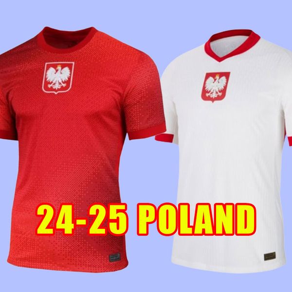 2024 Polônia Futebol Jerseys LEWANDOWSKI MILIK Homens Kit Kit Home Away Jersey 24 25 Vermelho Branco Zielinski Juventude Crianças Piszczek Jerseys GROSICKI Camisa de Futebol