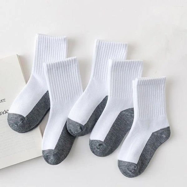 Herrensocken, 1 Paar, grau, schwarze Sohle, Kinder, weiß, Baby-Strumpfwaren, schweißabsorbierend, Sportstoff, Zubehör, einfarbig