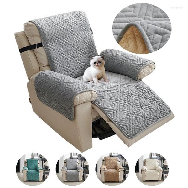 Sandalye kapakları 1 Seater Recliner Sofa Kapak Kış Sıcak Peluş Koltuk Slipcover Köpek Pet Kids Anti-Slip Couch Yastık Mat Oturma Odası