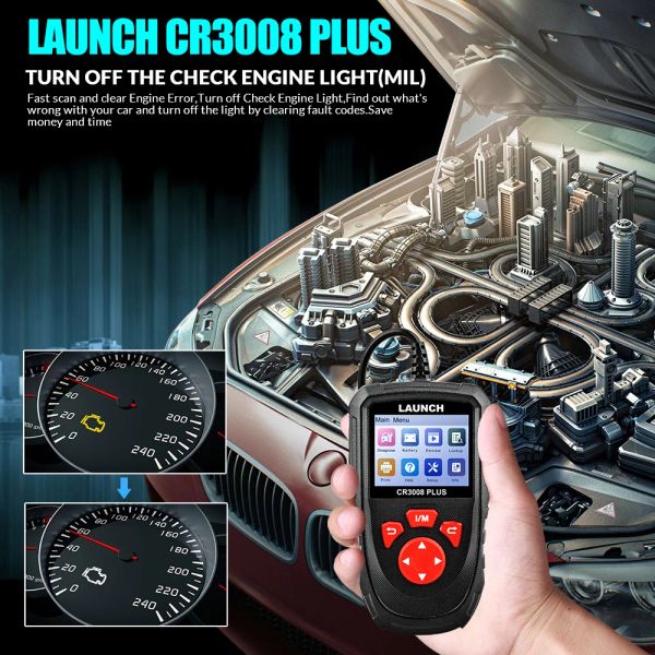 Запуск X431 CR3008 Plus Full OBD2 Диагностические инструменты CAR OBD OBD2 Автомобильный сканер Проверка батарея двигателя Бесплатное обновление онлайн