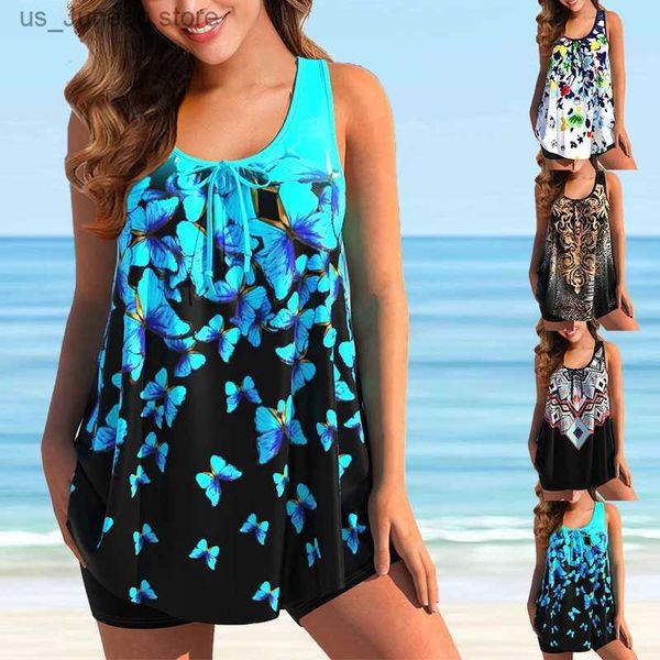 Mulheres Swimwear Mulheres Beachwear Senhoras Vintage Stripe Stitching Tankini Monokini Swimwear Maiô Duas Peças Bikini Set Maiôs S-6XL T240330