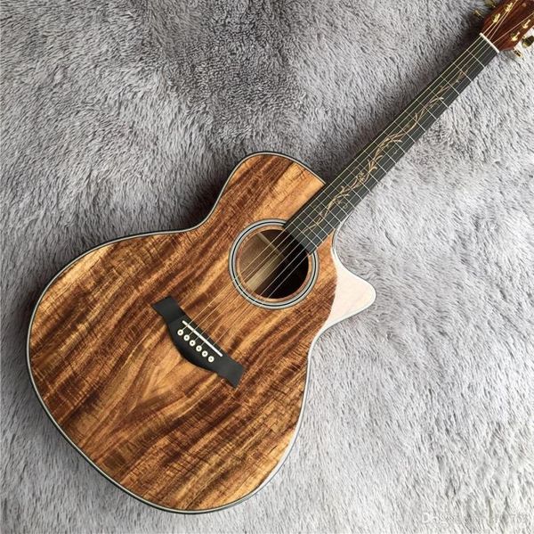 Bütün özelleştirilmiş vintage cutaway chaylor k24 koa akustik gitar Yeni varış k24ce akustik elektrik koa ahşap akustik gitar3235499