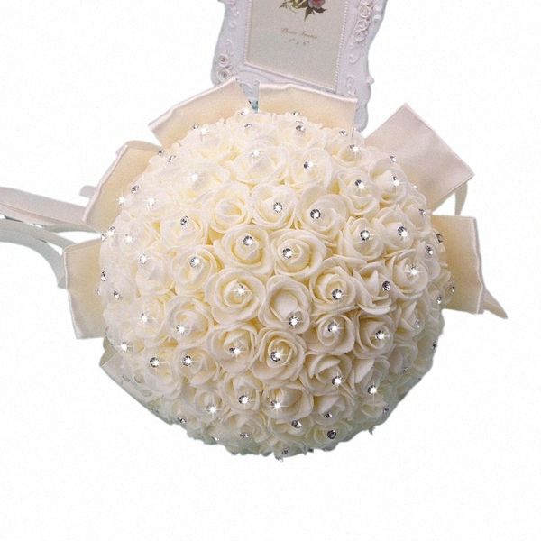 matrimonio falso Frs bouquet da sposa damigella d'onore rosa centrotavola sposa ortensia artificiale bianco mughetto forniture V0aK #