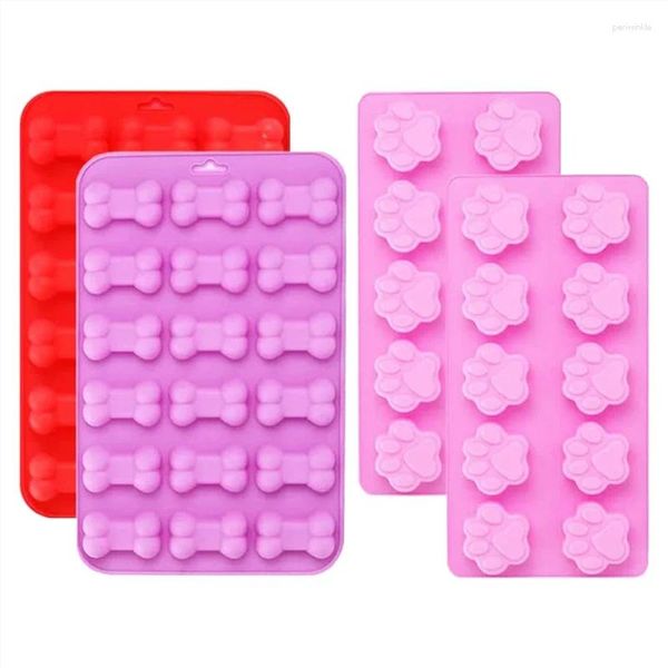 Moldes de cozimento moldes de silicone e osso antiaderente grau alimentício para chocolate doces geléia gelo-cubo (4 peças)