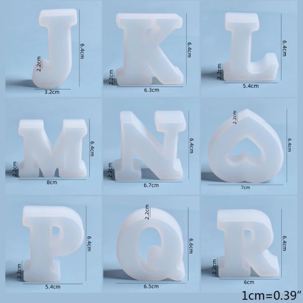 Attrezzature 26 pezzi/set decorazioni per lettere stampo in silicone artigianato fai-da-te strumento per la creazione di gioielli stampo in resina epossidica di cristallo alfabeto inglese