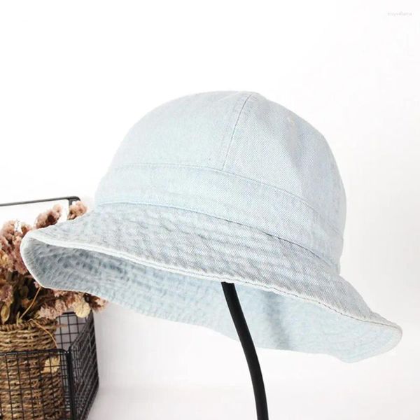 Береты, женская шляпа, красивая универсальная шляпа с плоскими полями, женская рыбацкая декоративная ведро, широкое складное солнцезащитное повседневное одежд...