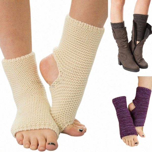 Latin Dance Fuß Gestrickte Sport Schutz Bein Abdeckung Yoga Fuß Abdeckung Kurze Röhre Horiztal Streifen Ballett Tanz Praxis Warme Socken v2a7 #