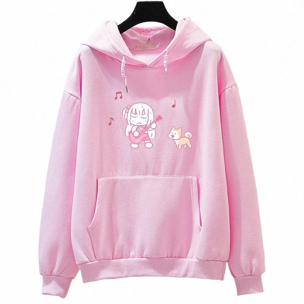 Anime Bocchi Rock! Hitori gotou ryou yamada carto kadın hoodies kawaii artı sweatshirt harajuku kadın sokak kıyafeti o3ul#