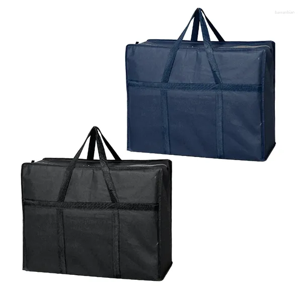 Depolama çantaları büyük kapasiteli su geçirmez oxford çanta kampı hareketli ev kıyafetleri düzenli gardırop oyuncakları zips ile el çantası siyah/lacivert