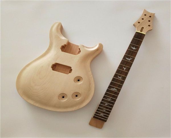 Yeni DIY 1 Set Bitmemiş Gitar Boyun ve Vücut Elektro Gitar Kiti Bölüm7624239
