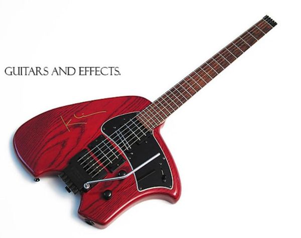 Steve Klein Wine Red Headless Chitarra elettrica Vibrato Arm Tremolo Bridge Pickup HSH Hardware nero5563929