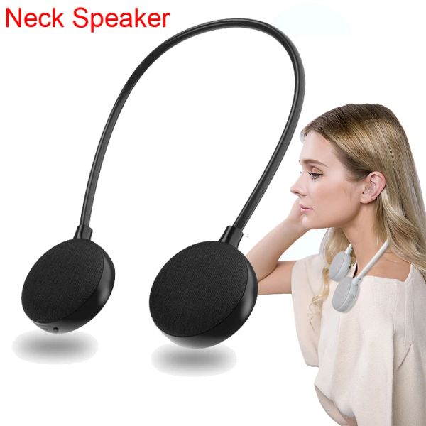 Altoparlanti 2022 Nuovo altoparlante Bluetooth per collo, V5.0/ Fabric/ IPX5 Audio impermeabile/ stereo/ 8 ore Life della batteria/ Supporto Micro SD