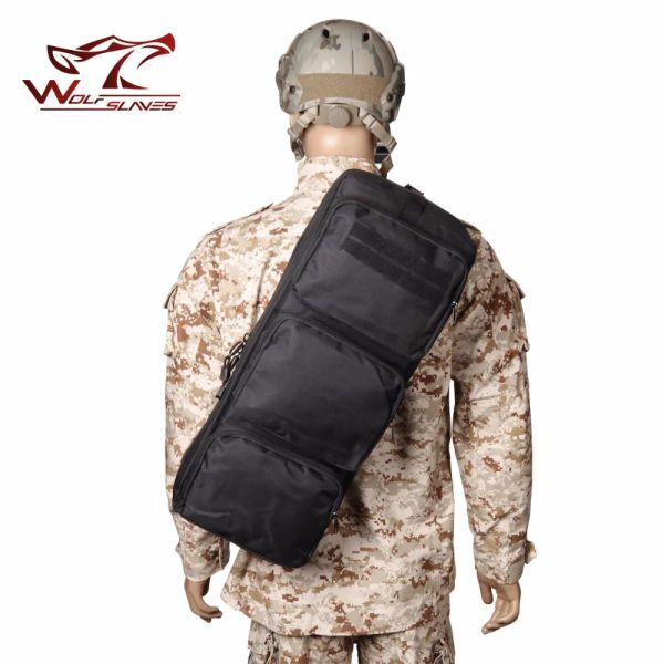 Тактическая 24-дюймовая сумка для винтовки, сумка через плечо, сумка на ремне MP5, рюкзак Molle для страйкбола, черная военная сумка для охотничьего оружия, аксессуары, чехол для винтовки