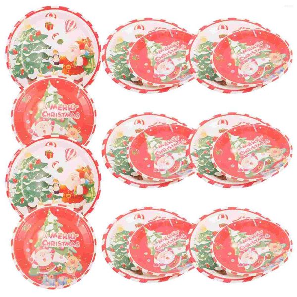 Одноразовая посуда Рождественская тарелка банкетная кастрюля родовой декор декоративные бумажные блюда