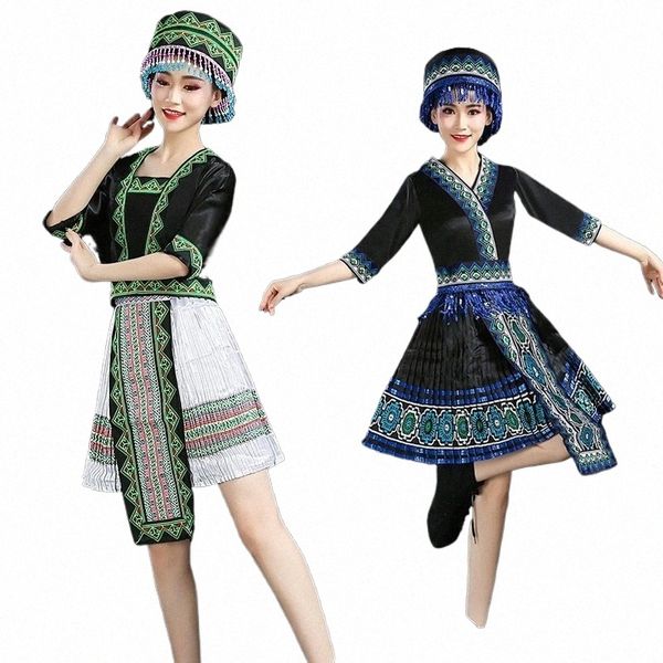 HMG vestiti di design delle donne danza popolare tradizionale cinese s moderni HMG vestiti thnic usura di ballo della fase AA4590 N016 #