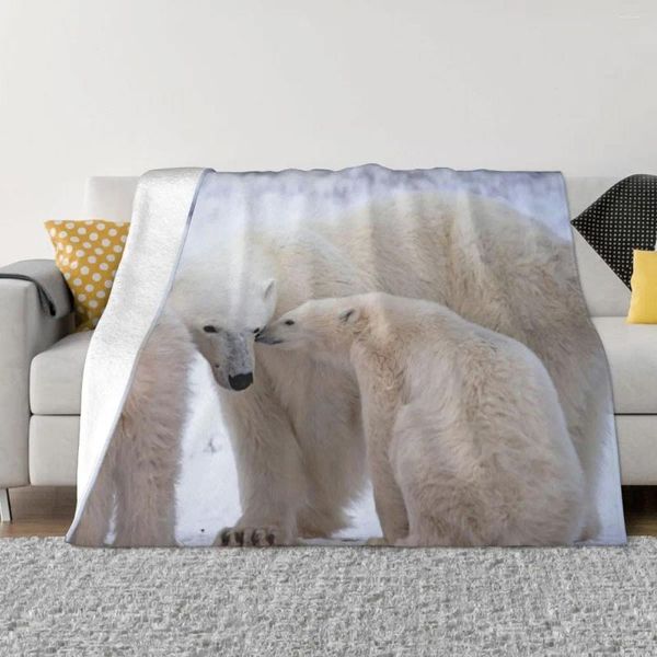 Cobertores urso polar animal bonito cobertor leve respirável todas as estações conforto joelho durável decoração de quarto de longa duração