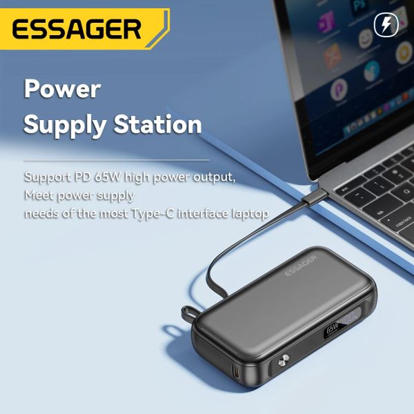 Essager Power Bank 15000MAH Portable Charger PowerBank PD QC 3.0 65W Fast Charge Внешний аккумулятор для iPhone Xiaomi