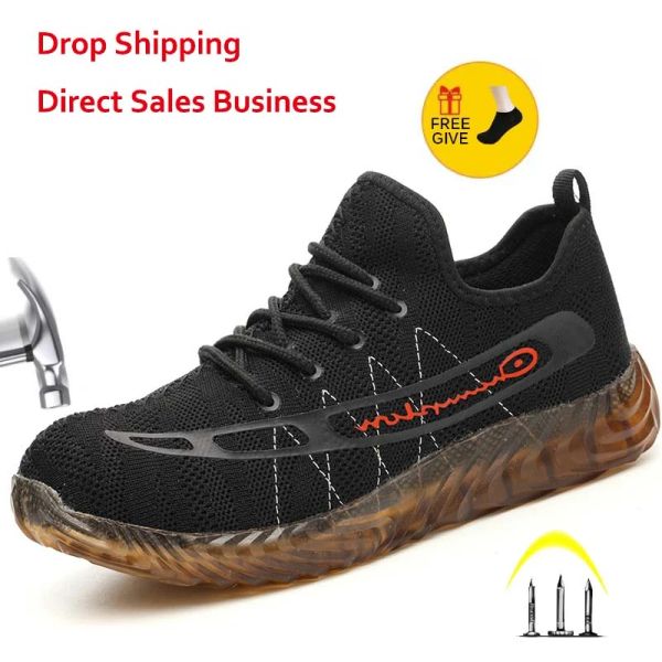 Botas VIP Drop Shipping Shipping Men e Women Outdoor Aço de Aço Anti Anti Smassando Sapatos Homens Men Punção Botas de Segurança Sapatos de Tênis