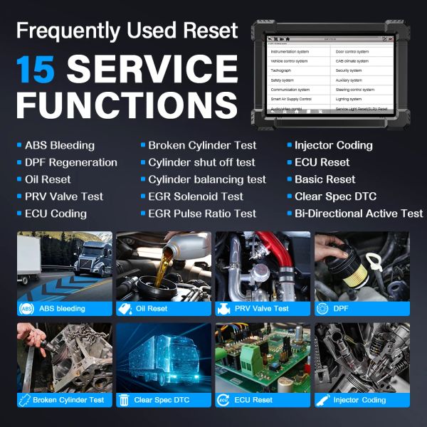 ANCEL X7 HD OBD2 Diagnose -Tool Full System Code Reader ABS Oil Reset SAS DPF 12V -Autos 24 V Schwerlastwagen Auto -Scanner -Werkzeuge