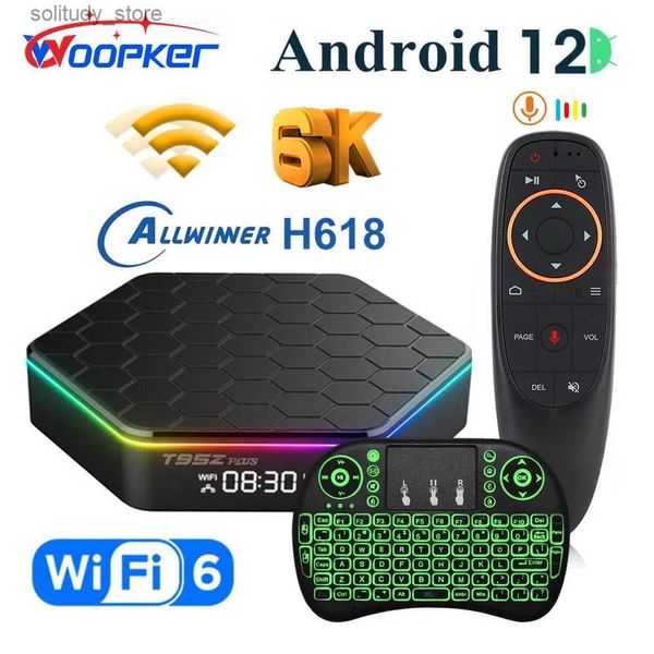 ТВ-приставка Woopker 2023 T95Z PLUS Android 12 6K Медиаплеер 2 ГБ 16 ГБ Allwinner h618 WiFi 6 Dual WiFi BT Smart TV Box 4 ГБ 32 ГБ 64 ГБ Q240330