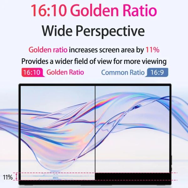 14/16 дюйма 1200p сенсорного экрана Портативный монитор 1920*1200p 16:10 100%SRGB USB-C Gaming Display для ПК Ноутбук Xbox PS4 PS5 PS5