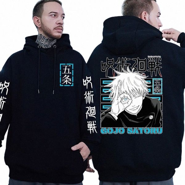 Satoru gojo jujutsu kaisen manga kapüşonlu fi popüler baskılı kapüşonlu kazak sonbahar kış gündelik artı gevşek sweatshirtler k8s2##