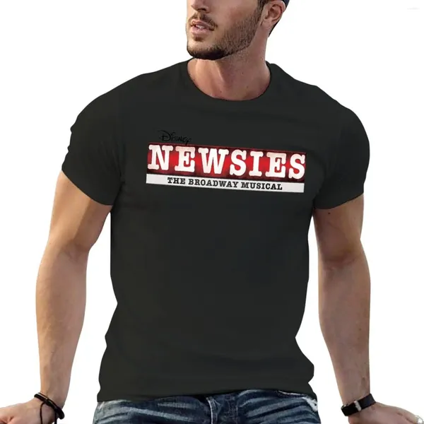 Polos masculinos Sies Broadway Logo Sticker T-shirt Plain Funnys Moda Coreana Camisetas justas para homens