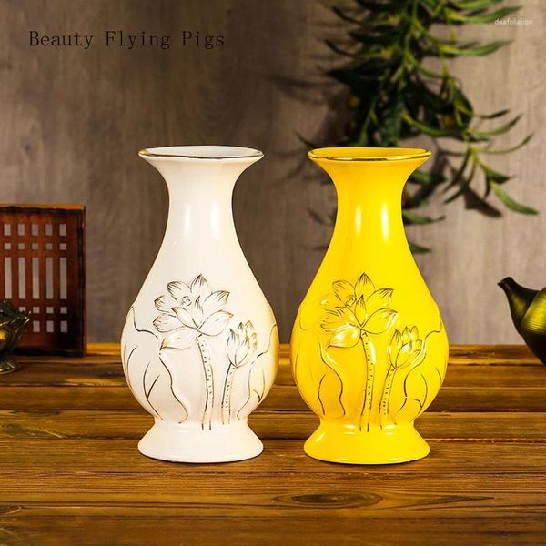 Vasos cerâmica buda vaso sala de estar casa decorações domésticas suprimentos de sacrifício garrafa de tributo ornamentos budistas