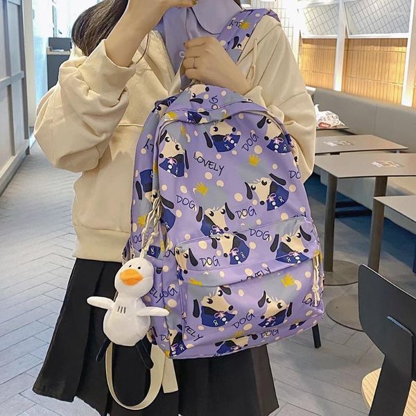 Mochila 2024 saco de escola kawaii estudante ombros bonito moda feminina faculdade adolescente computador mochila