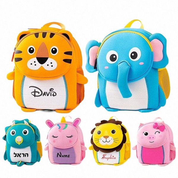 personalizzato qualsiasi nome Zaino per bambini per ragazza Zaino prescolare carino Ricamo persalizzato Zaino per bambini 3D Bookbag per bambini L4sG #