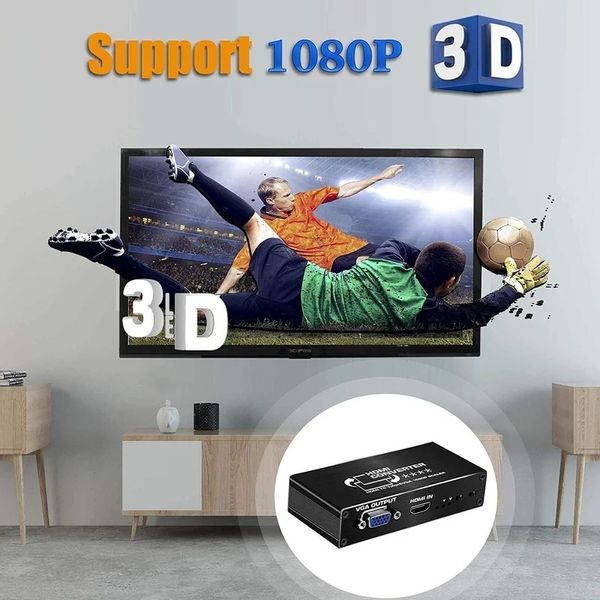 Новый 2024 HDMI-совместимый с RGB VGA 5RCA компонент YPBPR Converter Scaler-Com-Companiable в YPBPR для PS4 Apple TV HDMI-совместимый