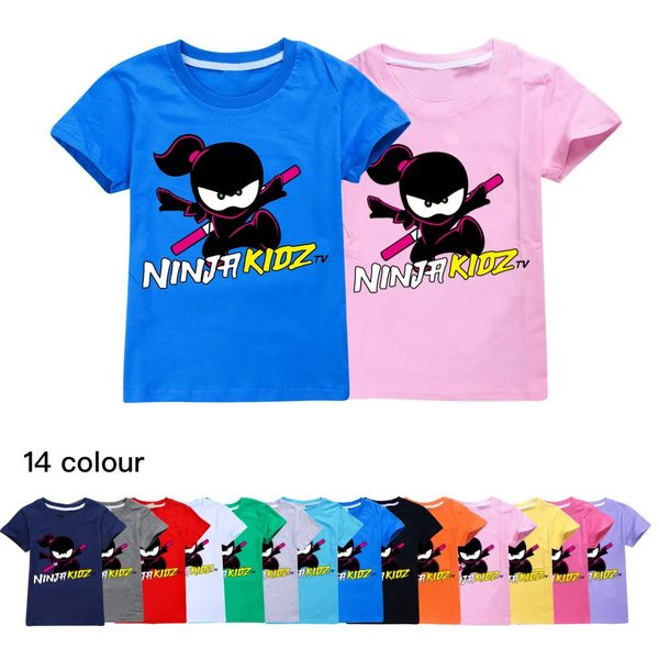 NINJA KIDZ Kinderkleidung Sommer Jungen Mode Kurzarm T-Shirt Jungen Grafik T-Shirt Baby Mädchen Tops Kinder 240318