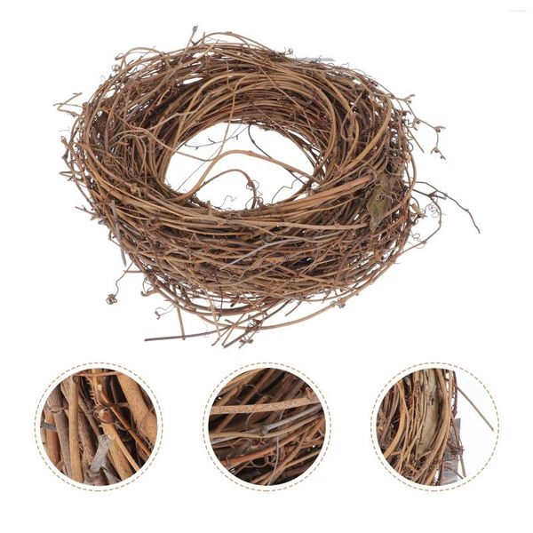 Flores decorativas natal rattan grinalda rústica videira diy sinal de porta madeira artesanato para casa fazenda festa casamento vintage