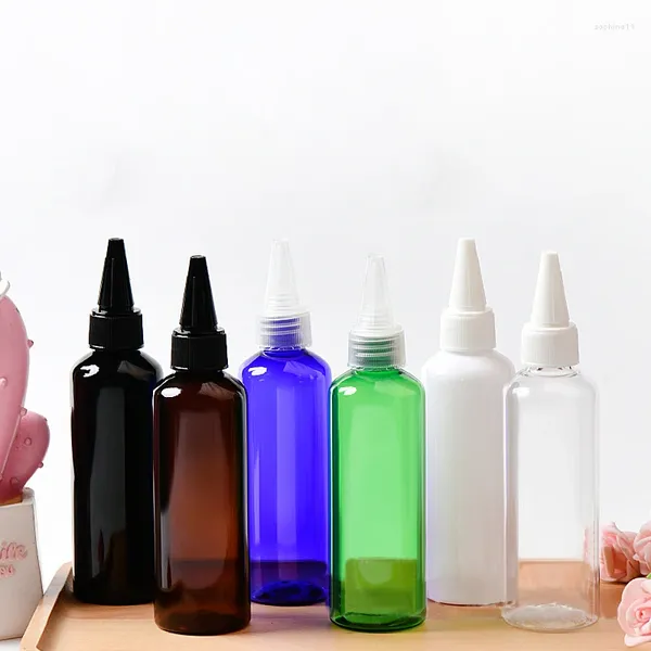Vorratsflaschen (50 Stück) 100 ml leere kosmetische Lotion aus Kunststoff mit Twist-Top-Kappe 3,5 Unzen Gel-Flaschenbehälter, Schmiermittel, Öl